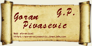 Goran Pivašević vizit kartica